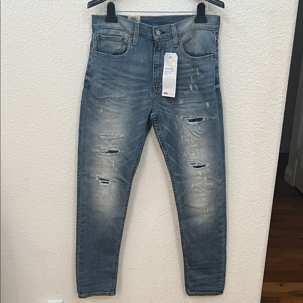 Levi's Flex Men's Light Blue Distressed Slim Jeans